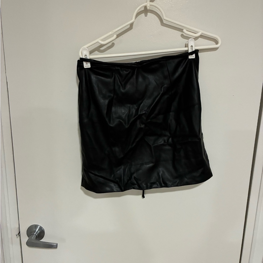 Bardot Black Faux Leather Mini Skirt